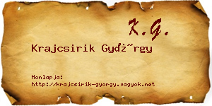 Krajcsirik György névjegykártya