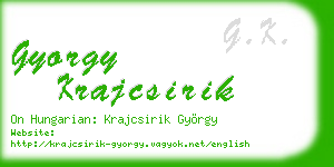 gyorgy krajcsirik business card